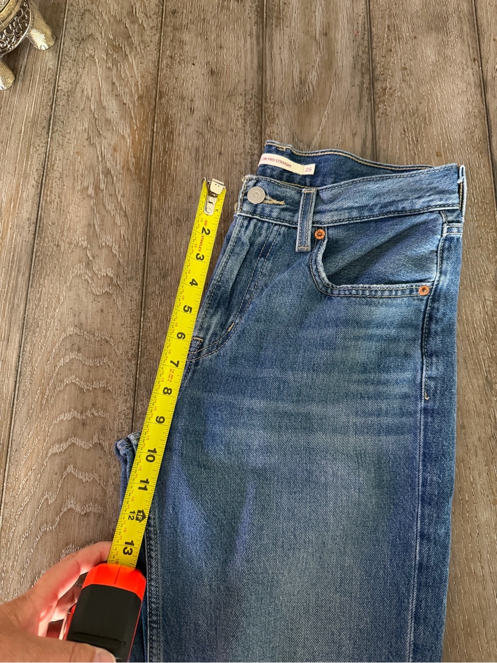Levi’s Low Pro Straight Blue Distressed Jeans - Picture 9 of 10